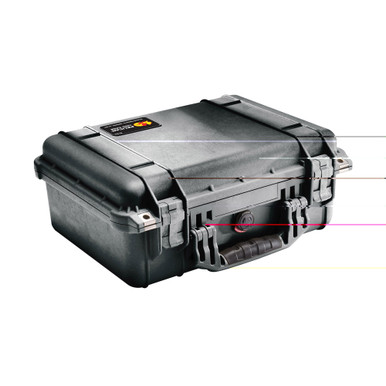 Pelican 1450 Protector Pistol Case Black — closed hard shell view