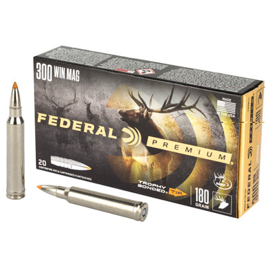 Federal Trophy Bonded Tip 300 Win Mag 180 Grain ammunition box front view