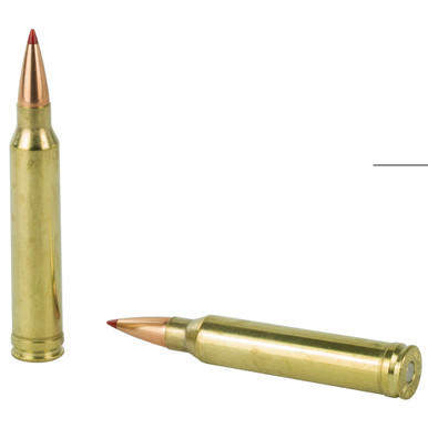 Hornady ELD Match 300 Win Mag cartridge close-up showing bullet profile