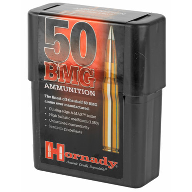 Hornady 50 BMG 750 Grain A-MAX Cartridge Close-Up
