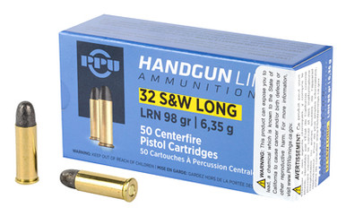 Prvi Partizan 32 S&W Long 98gr Lead Round Nose box front view