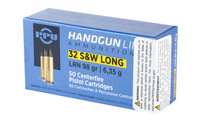 Prvi Partizan 32 S&W Long ammunition cartridges close-up