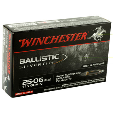 Winchester Ballistic Silvertip 25-06 Rem 115gr polymer tip bullet close-up