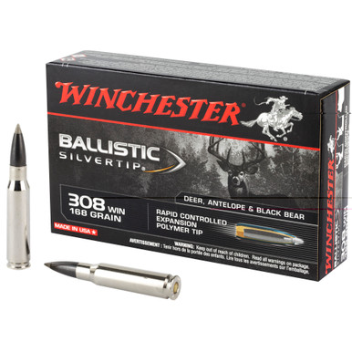 Winchester Ballistic Silvertip 308 Win 168 Grain Polymer Tip Ammunition Box