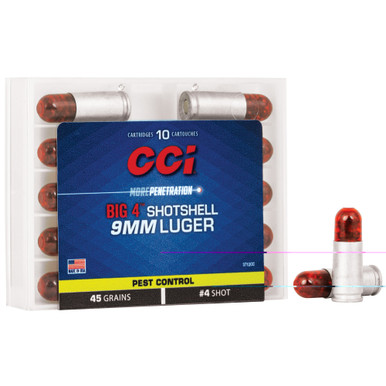 CCI 9mm #4 Shotshell 10-round box front view