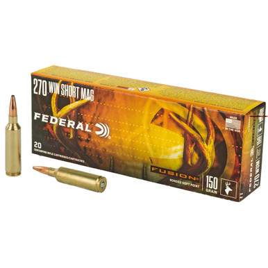 Federal 270 Winchester Short Magnum 150gr Boat Tail ammunition box, 20 rounds