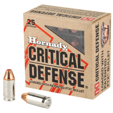 Hornady Critical Defense 380 ACP 90 Grain FTX Ammunition Box - 25 Rounds