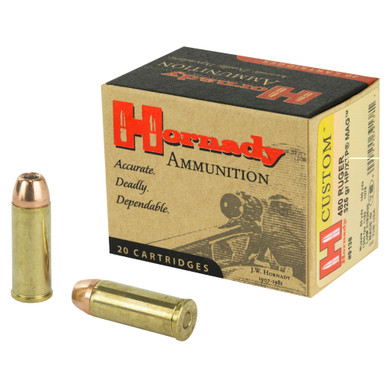 Hornady Custom 480 Ruger 325 Grain XTP ammunition box front view