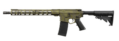 Wise Arms WA-15B 5.56mm ODG Tiger Stripe Cerakote AR-15 Semi-Automatic Rifle with 16-inch barrel and collapsible stock