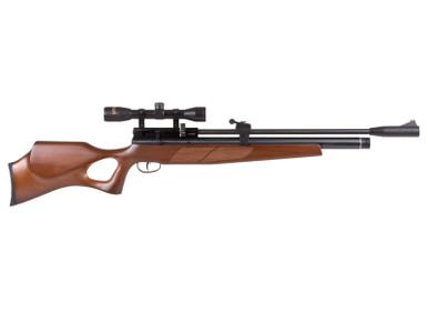 Beeman Commander PCP Air Rifle in black with thumbhole stock, right side view