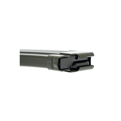 Bulgarian AK-47 green steel magazine side profile showing feed lips and body