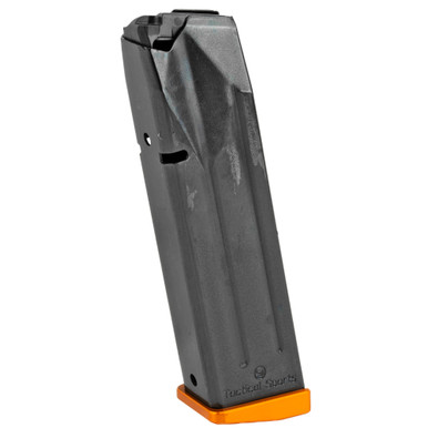 CZ 75 TS 10-round 9mm factory magazine, front view, steel black finish