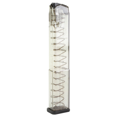 ETS GLOCK 17/19 MAGAZINE - 9MM - 10 ROUND CAPACITY - 32 ROUND BODY - POLYMER - CLEAR