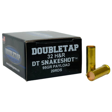 DoubleTap SnakeShot 32 H&R 90gr revolver shotshell box and cartridges