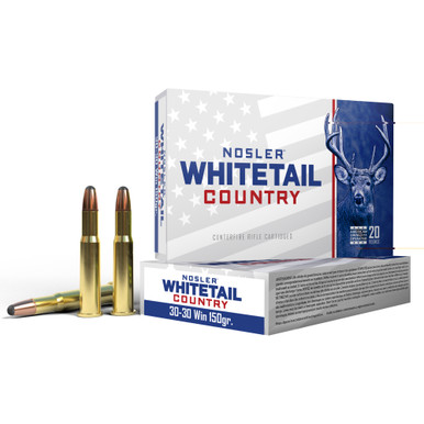 Nosler Whitetail Country 30-30 Win 150gr Solid Base Round Nose Ammunition 20-Round Box