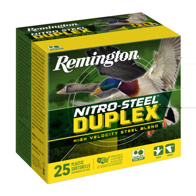 Remington Nitro Steel Duplex 12 Gauge 3 Inch BB and 4 Steel Shot Shotgun Shells 25 Round Box