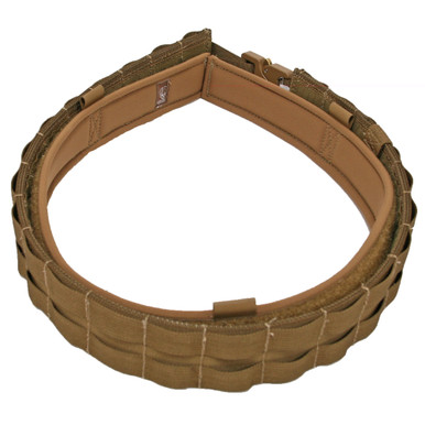 Grey Ghost Gear UGF Battle Belt in Coyote – detail view of inner belt and loop lining