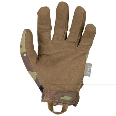 Close-up of Mechanix Original glove showing breathable TrekDry back panel in MultiCam pattern