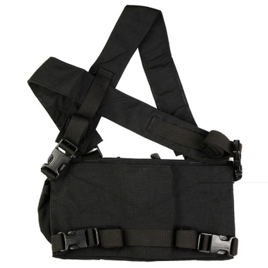HSP D3CRX Black chest rig showing MIL-SPEC nylon webbing and VELCRO detail