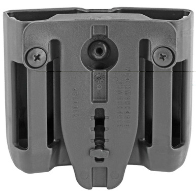 BLACKHAWK Double Magazine Case Matte Black side and belt clip view