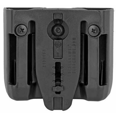 BLACKHAWK Double Magazine Pouch showing belt clip and tension spring detail