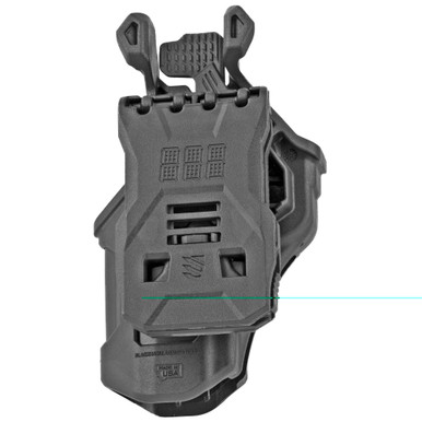 Side profile of Blackhawk T-Series L2C black holster showing low-friction interior