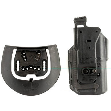 Thumb release retention mechanism detail on Blackhawk Omnivore holster