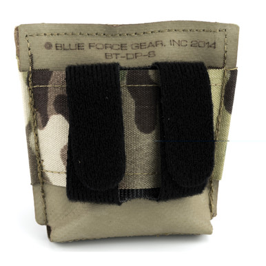 Ten-Speed elastic retention shown on compact MultiCam dump pouch folded flat on belt