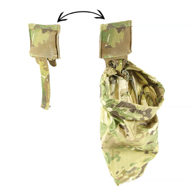 Blue Force Gear Ten-Speed Ultralight Dump Pouch in Multicam, deployed view
