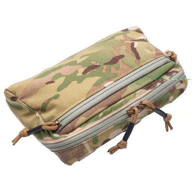 Blue Force Gear Low Pro GP Pouch in Multicam, front view showing zippered pockets and MOLLE webbing
