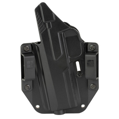 Side angle view of BCA OWB holster showing retention and body-contour fit