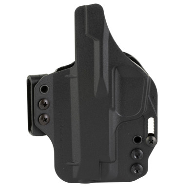 Close-up of Bravo Torsion IWB holster retention clip and cant adjustment detail