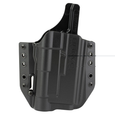 Bravo Concealment BCA OWB Holster for Glock 17 with TLR-1 light attachment, front view