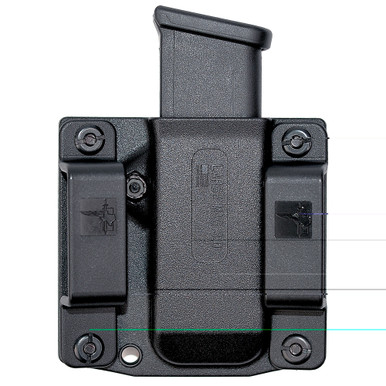 Side angle view showing retention screw and 1.5-inch OWB belt loop detail
