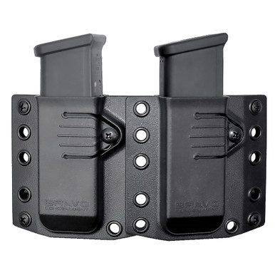 Bravo Concealment Double Mag Pouch for Glock 19 and Sig P320 Black OWB