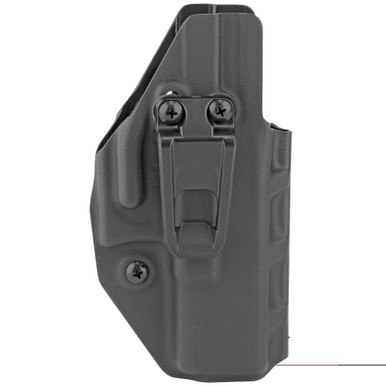 Ambidextrous black IWB holster showing trigger bump detail for Glock 19