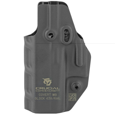 Crucial Concealment Covert IWB Holster for Glock 43 43X black ambidextrous front view
