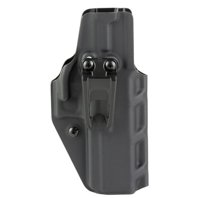 Close-up of proprietary high-strength polymer belt clip on Crucial Concealment Covert IWB holster