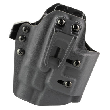 Side angle view of Crucial IWB holster showing adjustable retention shim detail