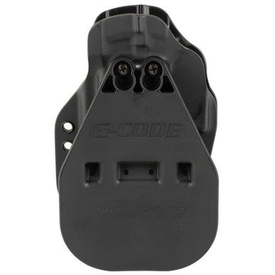 Front view of G-Code Prime Carry black holster showing retention shell