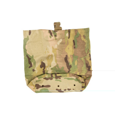 Grey Ghost Gear Multicam dump pouch unfolded showing cinch strap and 500D Cordura build