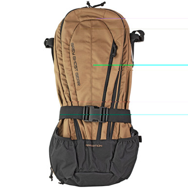 Grey Ghost Gear Apparition SBR Bag in brown and black colorway, exterior view