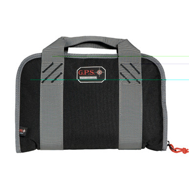 GPS Double Compact Pistol Case in Black, shown closed with dual zipper pulls