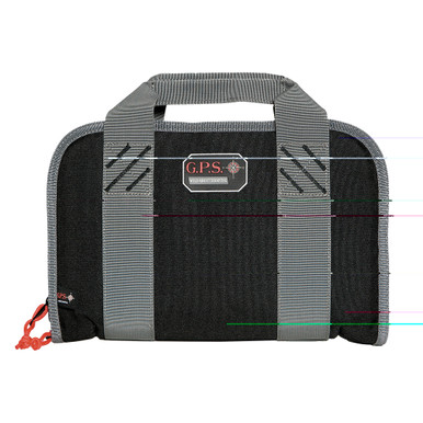 GPS Double Pistol Case Black with quilted lining and lockable zipper pulls