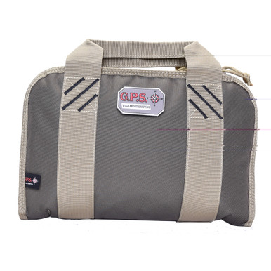 GPS Quad Pistol Bag in green and khaki with quilted lining