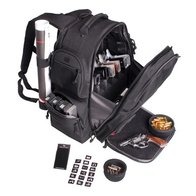 GPS Executive Backpack Black - front view showing discreet exterior design