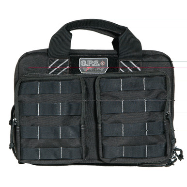 GPS Tac Quad Range Bag Black with MOLLE webbing and padded handgun pouches