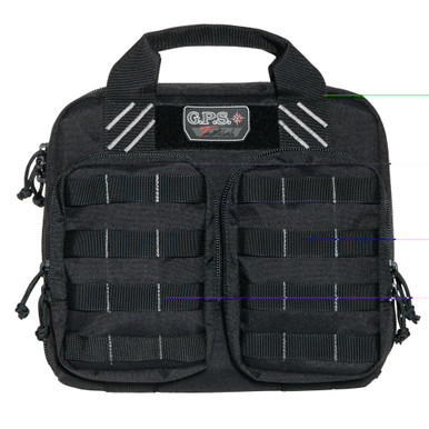 GPS Tac Double Range Bag in Black with MOLLE webbing and twin ammo pockets
