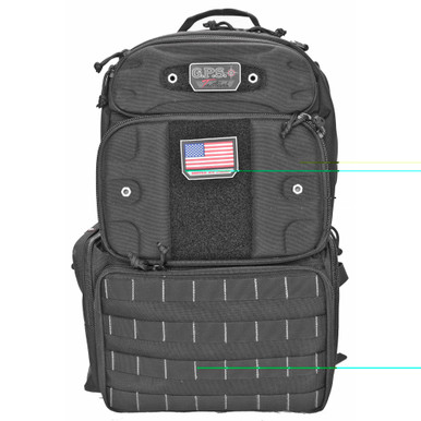 GPS Tactical Range Backpack Tall Black 1000 Denier with DuPont Teflon coating and oversized zippers