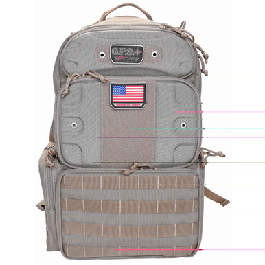 GPS Tactical Range Backpack Tall in Tan – front view showing 1000D exterior and oversized zippers